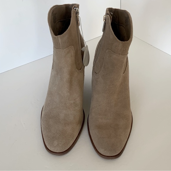 Lucky Brand Waltz Tan Suede Leather Side Zip Wedge Ankle Booties Sz 9 & 10 NWT - Picture 12 of 13
